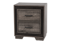Rustic Grey Two-Tone Recessed Panel 2-Drawer Nightstand