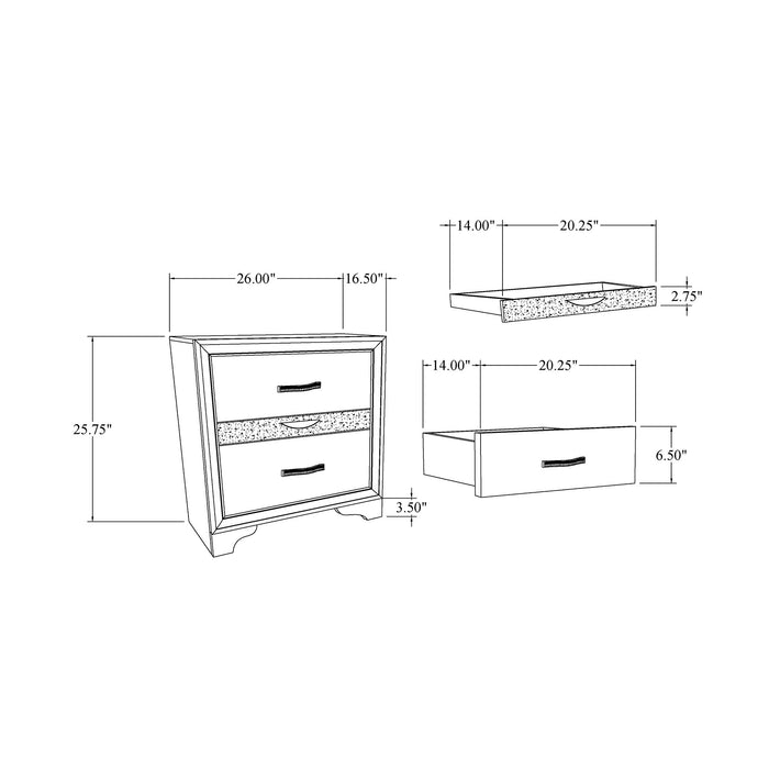 Ryder - Sparkle Nightstand - Gray - view 4