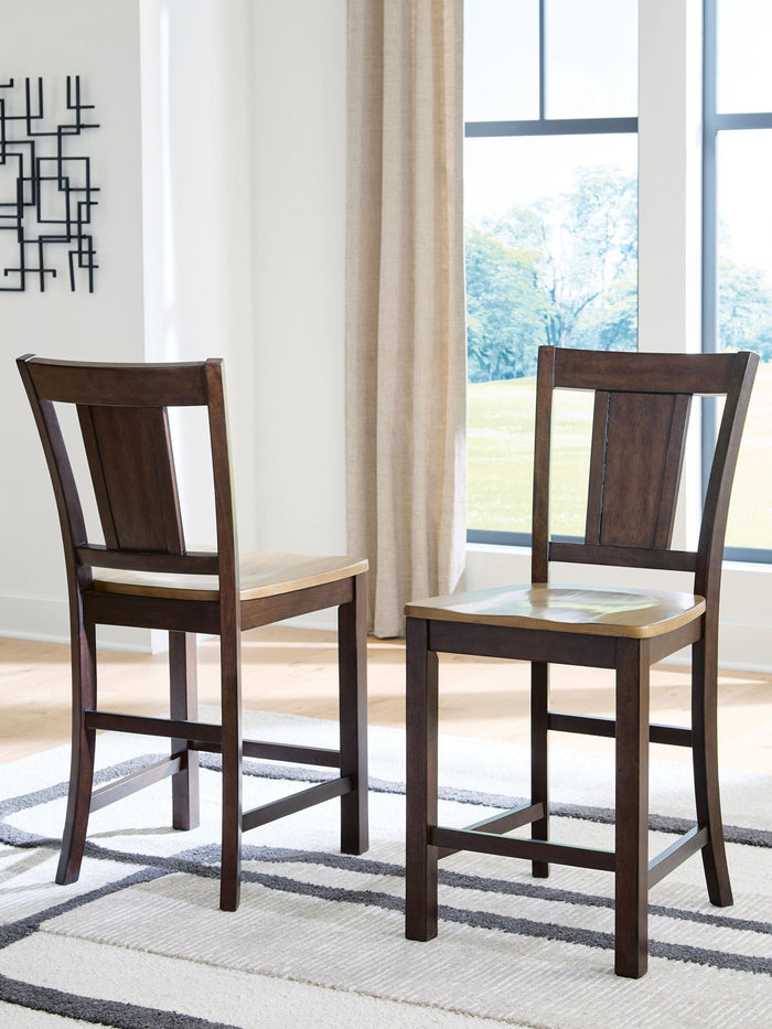 Rylandeen - Barstool (Set of 2) - Light Brown / Dark Brown - view 3
