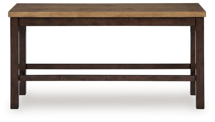 Rylandeen - Double Counter Height Bench - Light Brown / Dark Brown - view 2