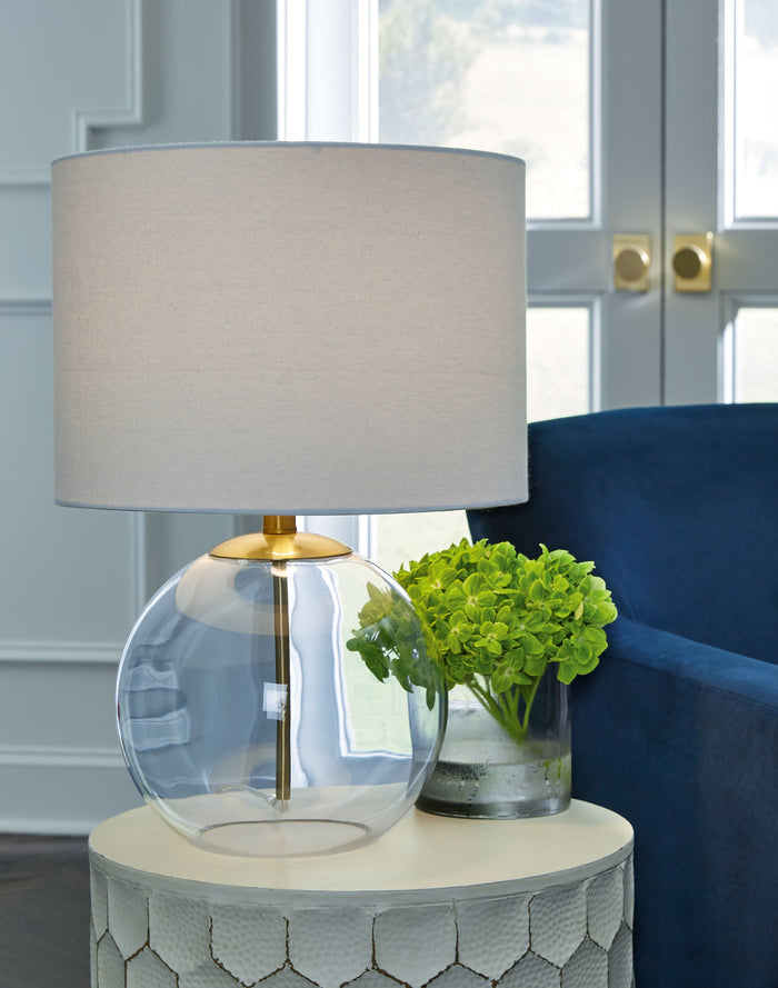 Samder - White - Glass Table Lamp by Signature Design by Ashley® | Bel Furniture
