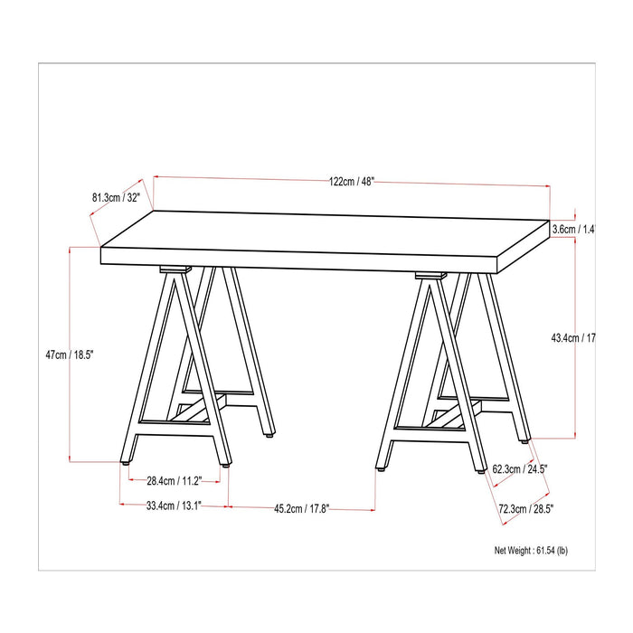 Sawhorse - Handcrafted Solid Table - view 4