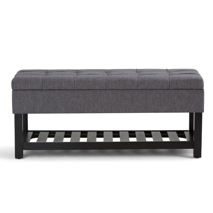 Saxon - Upholstered Transitional Storage Ottoman Bench - view 4