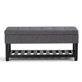 Saxon - Upholstered Transitional Storage Ottoman Bench - view 4