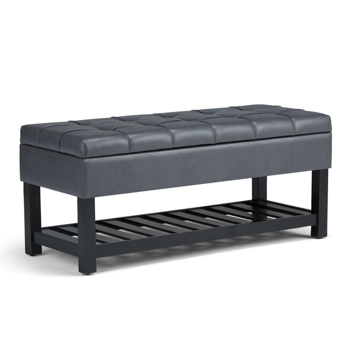 Saxon - Upholstered Transitional Storage Ottoman Bench - view 5