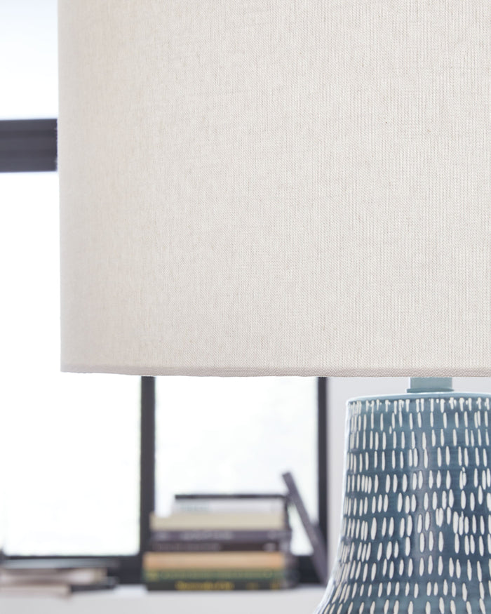 Schylarmont - Antique Gray / White - Metal Table Lamp by Signature Design by Ashley® | Bel Furniture