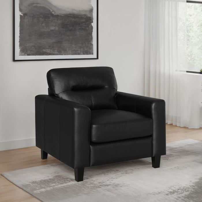 Scotland - Faux Leather Upholstered Track Arm Chair