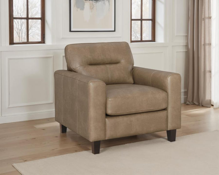 Scotland - Faux Leather Upholstered Track Arm Chair