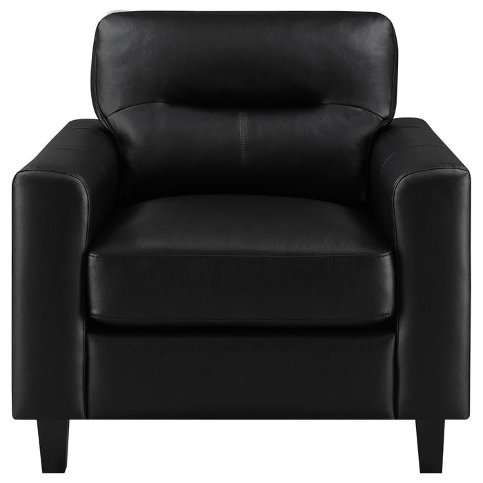 Scotland - Faux Leather Upholstered Track Arm Chair