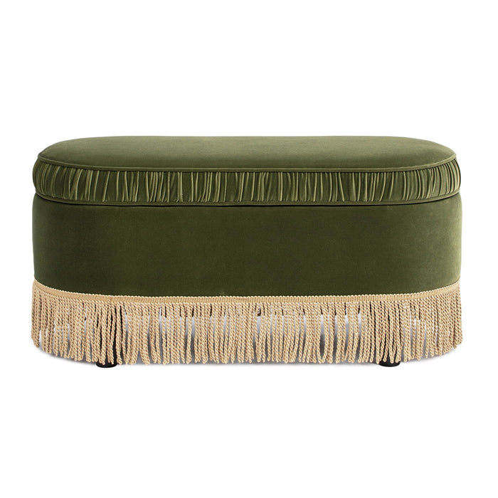 Serena - Contemporary Design Oval Storage Bench Ottoman - view 3