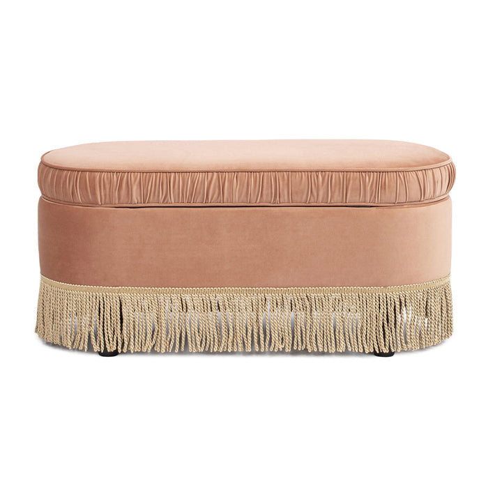 Serena - Contemporary Design Oval Storage Bench Ottoman by Jennifer Taylor Home | Bel Furniture