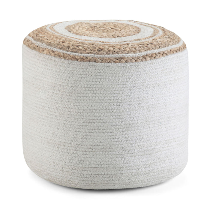 Serena Handcrafted Round Braided Pouf