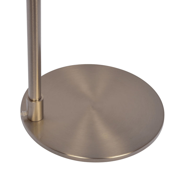 Serene - Floor Lamp With Rotary Switch Base Linen Shade - Brushed Nickel / White by Ashcroft Furniture | Bel Furniture