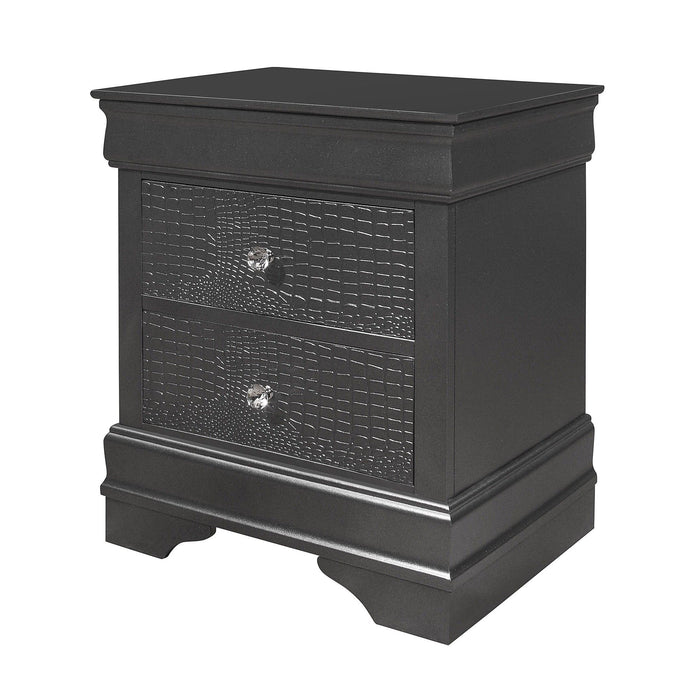 Shaker Crocodile Metallic Nightstand