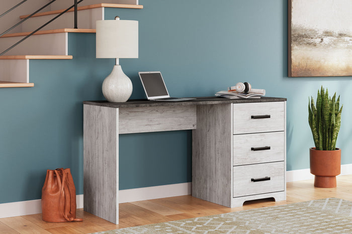 Shawburn - Home Office Desk - White / Dark Charcoal Gray - view 2