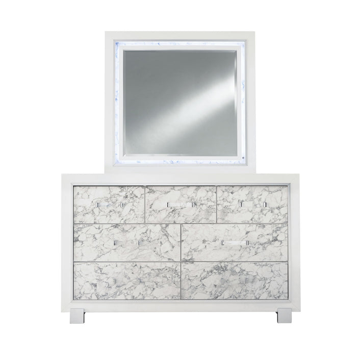 Skye - Marble Mirror - White - view 6
