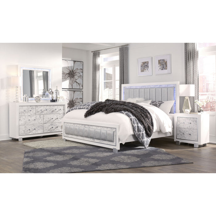 Skye - Marble Nightstand - White - view 3