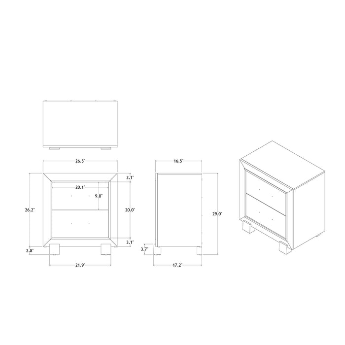 Skye - Marble Nightstand - White - view 4