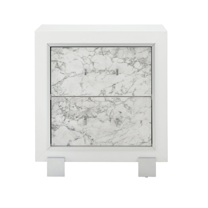 Skye - Marble Nightstand - White - view 5