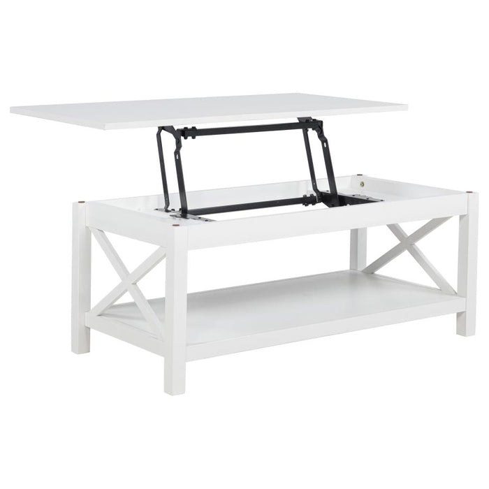 Skyview 44" Rectangular Lift Top Coffee Table White