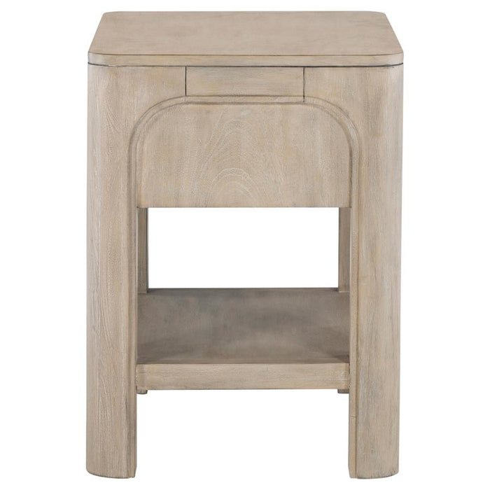 Solano - 1-Drawer Nightstand Bedside Table - Weathered Mango