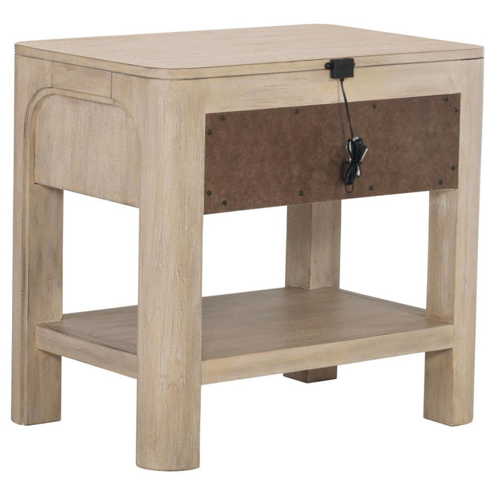 Solano - 1-Drawer Nightstand Bedside Table - Weathered Mango