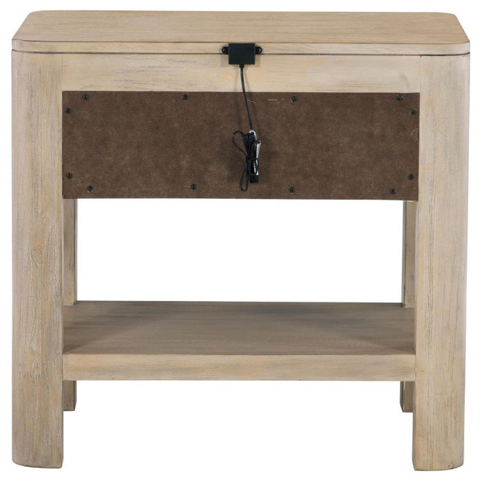 Solano - 1-Drawer Nightstand Bedside Table - Weathered Mango