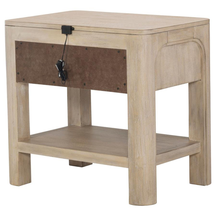 Solano - 1-Drawer Nightstand Bedside Table - Weathered Mango