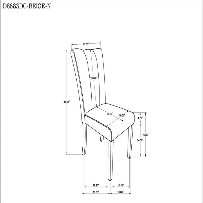 Stone - Dining Chair (Set of 2) - Beige - view 2