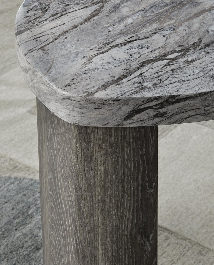 Surmour - Triangle End Table - Gray / Brown - view 4