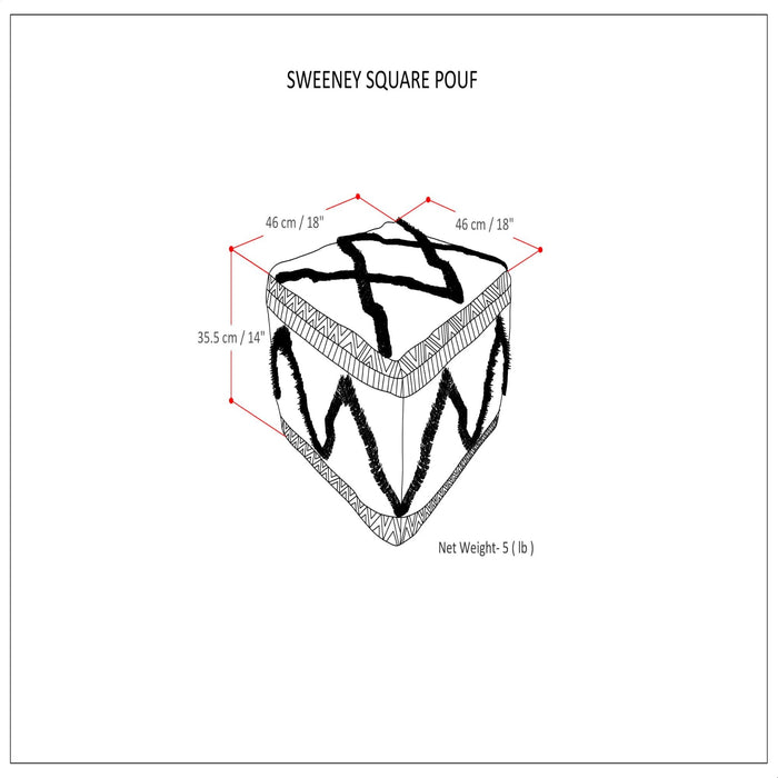 Sweeney - Upholstered Square Pouf - view 6