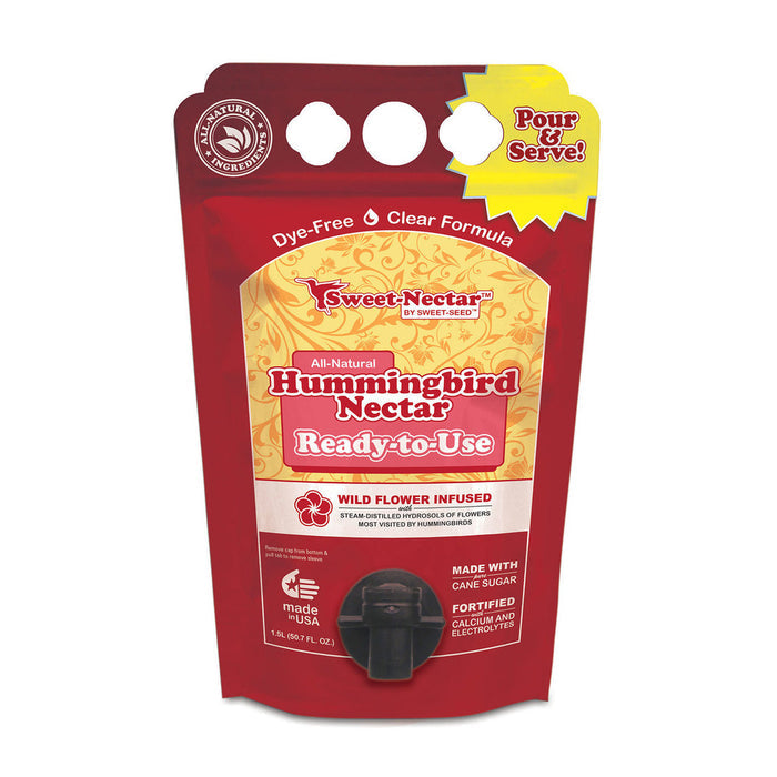 Sweet-Seed Sweet-Nectar Ready-to-Use Hummingbird Nectar, 1.5 Liter (50.7 ounces) Clear, Dye-Free