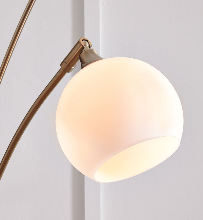 Taliya - Champagne / White - Metal Arc Lamp by Signature Design by Ashley® | Bel Furniture