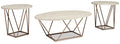 Tarica - White / Metallic - Occasional Table Set (Set of 3) by Signature Design by Ashley® | Bel Furniture