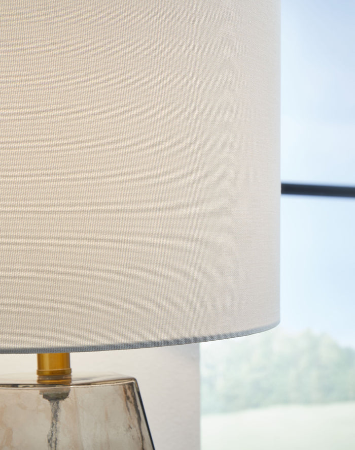 Taylow - Gray - Glass Table Lamp by Signature Design by Ashley® | Bel Furniture