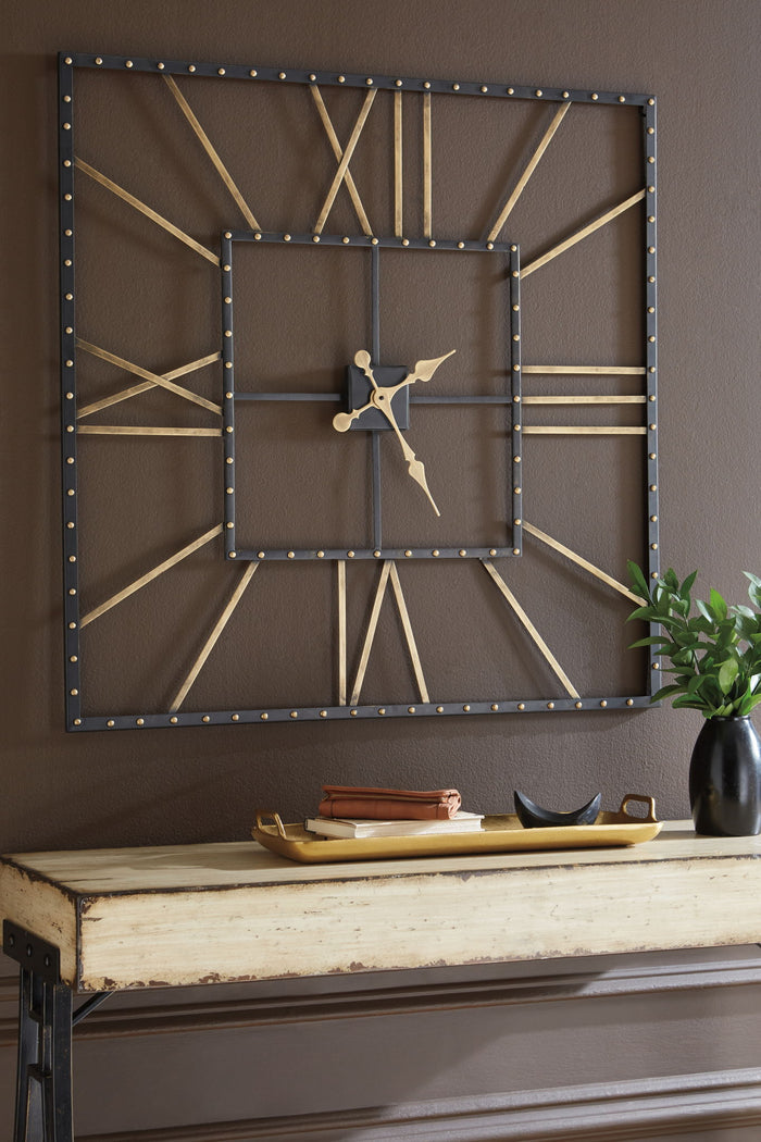 Thames - Wall Clock - Black / Gold Finish - view 2