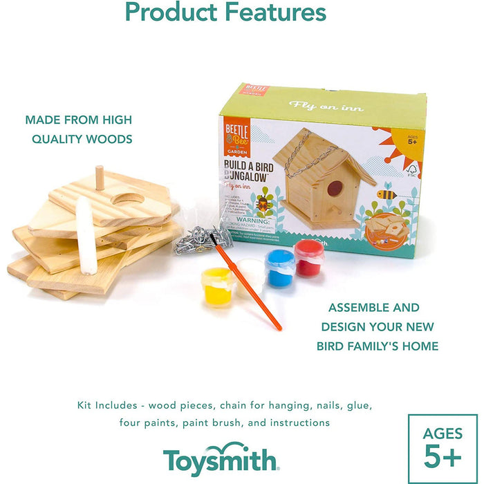 Toysmith Beetle & Bee Garden Build A Bird Bungalow