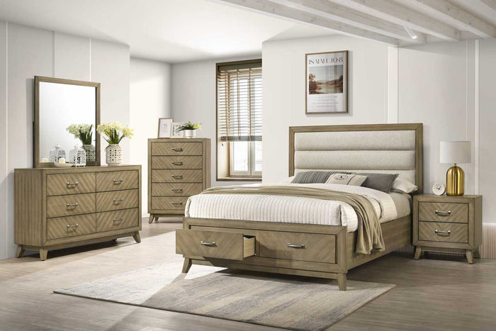 Transitional 2-Drawer Nightstand in Antique Gray