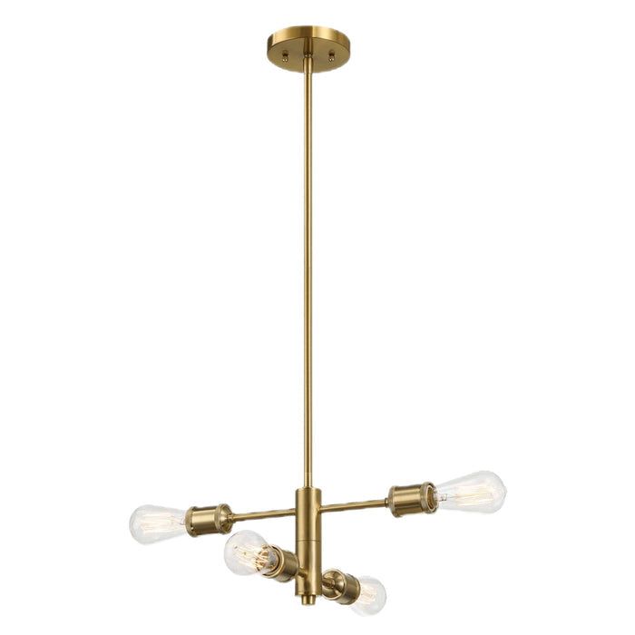 Trellis - 4 Lights Modern Gold Chandelier Vintage Pendant Fixture For Living Room - Clear / Gold - view 8