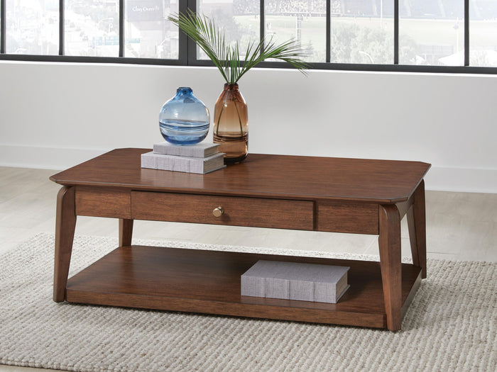 Trenmour - Rectangular Cocktail Table - Medium Brown - view 4