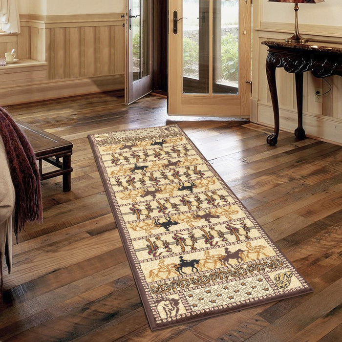 Tribes - 5'3" X 7'3" Southwest Area Rug - Beige - Polypropylene by Icona Home Decor | Bel Furniture