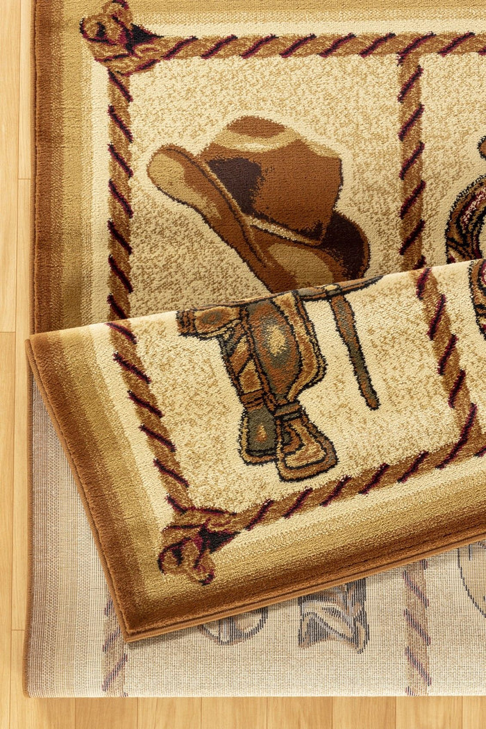 Tribes - 5'3" X 7'3" Southwest Area Rug - Beige by Icona Home Decor | Bel Furniture