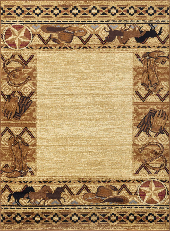 Tribes - 5'3" X 7'3" Southwest Area Rug Polypropylene - Beige - view 5