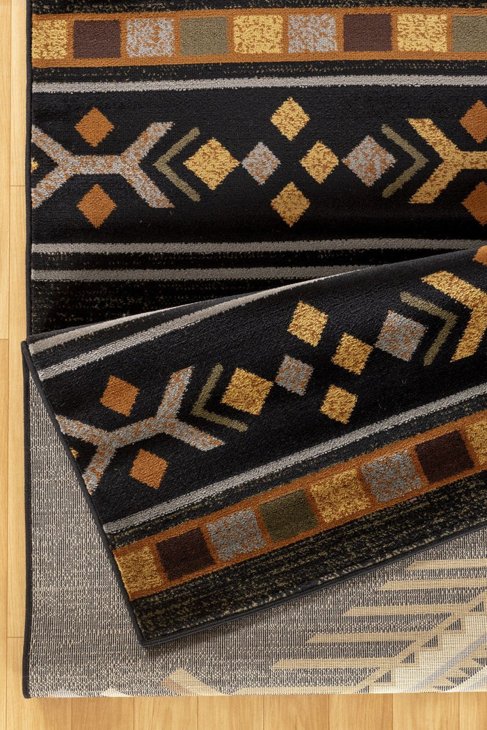 Tribes - 7'10" X 10'3" Southwest Area Rug - Black - view 2