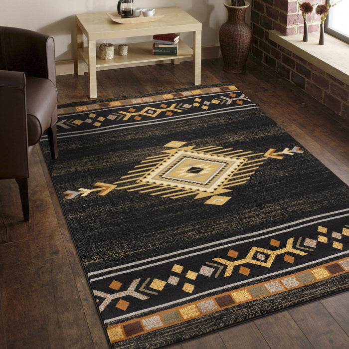 Tribes - 7'10" X 10'3" Southwest Area Rug - Black - view 5