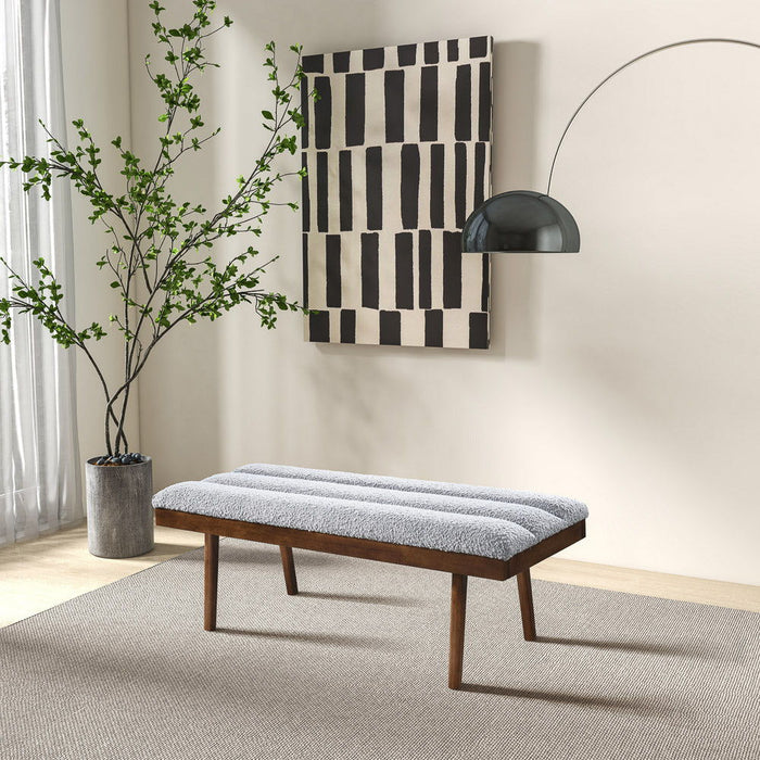 Troni Bench Brown and Light Gray