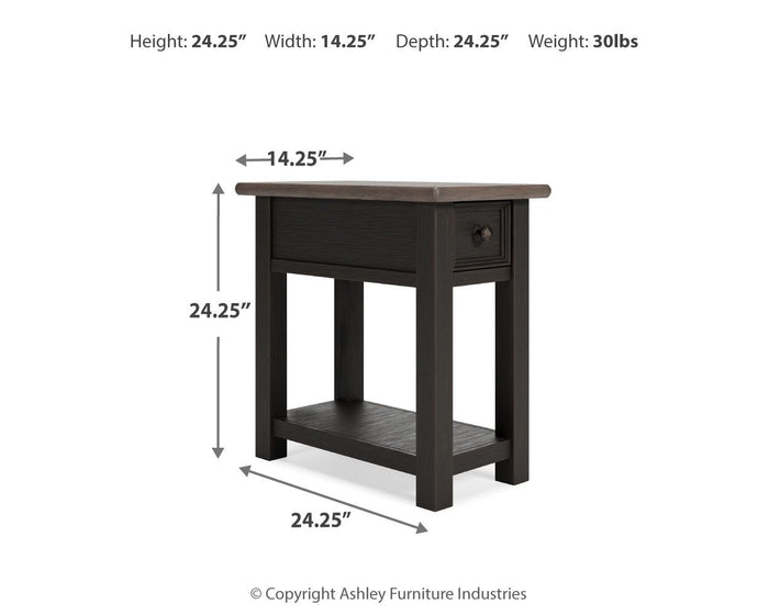 Tyler Creek - Chair Side End Table - Black / Gray - view 5