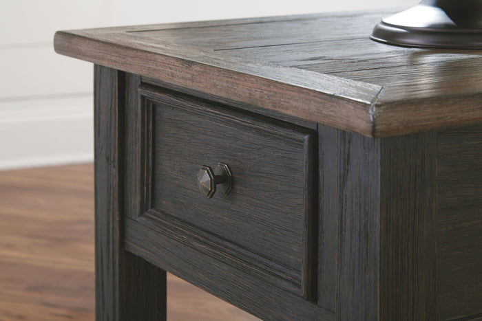 Tyler Creek - Grayish Brown / Black - Rectangular End Table by Signature Design by Ashley® | Bel Furniture