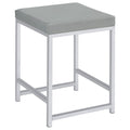 Umbridge - Upholstered Square Padded Cushion Vanity Stool - Light Gray