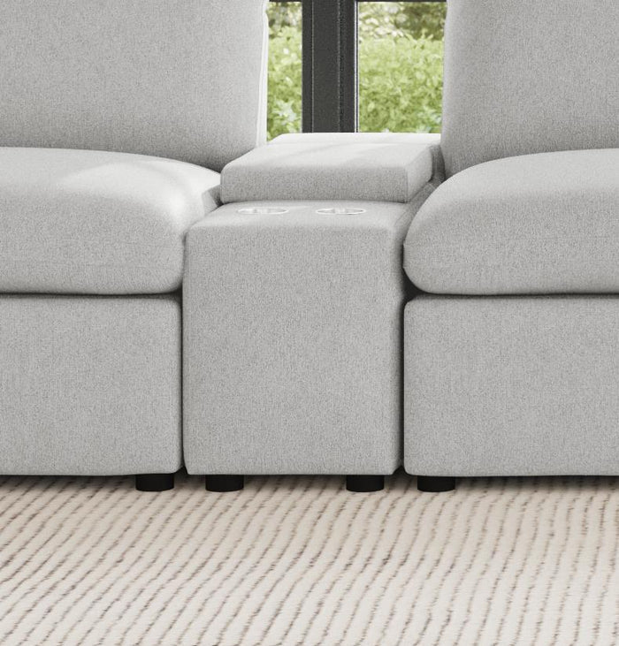 Upholstered Modular Storage Console Dark Grey